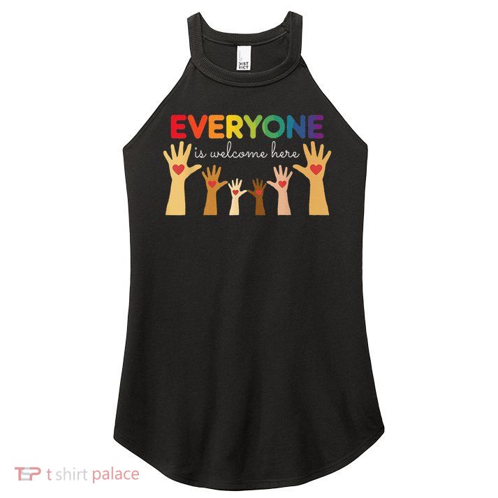 Everyone Is Welcome Here Idaho Teacher Women's Perfect Tri Rocker Tank