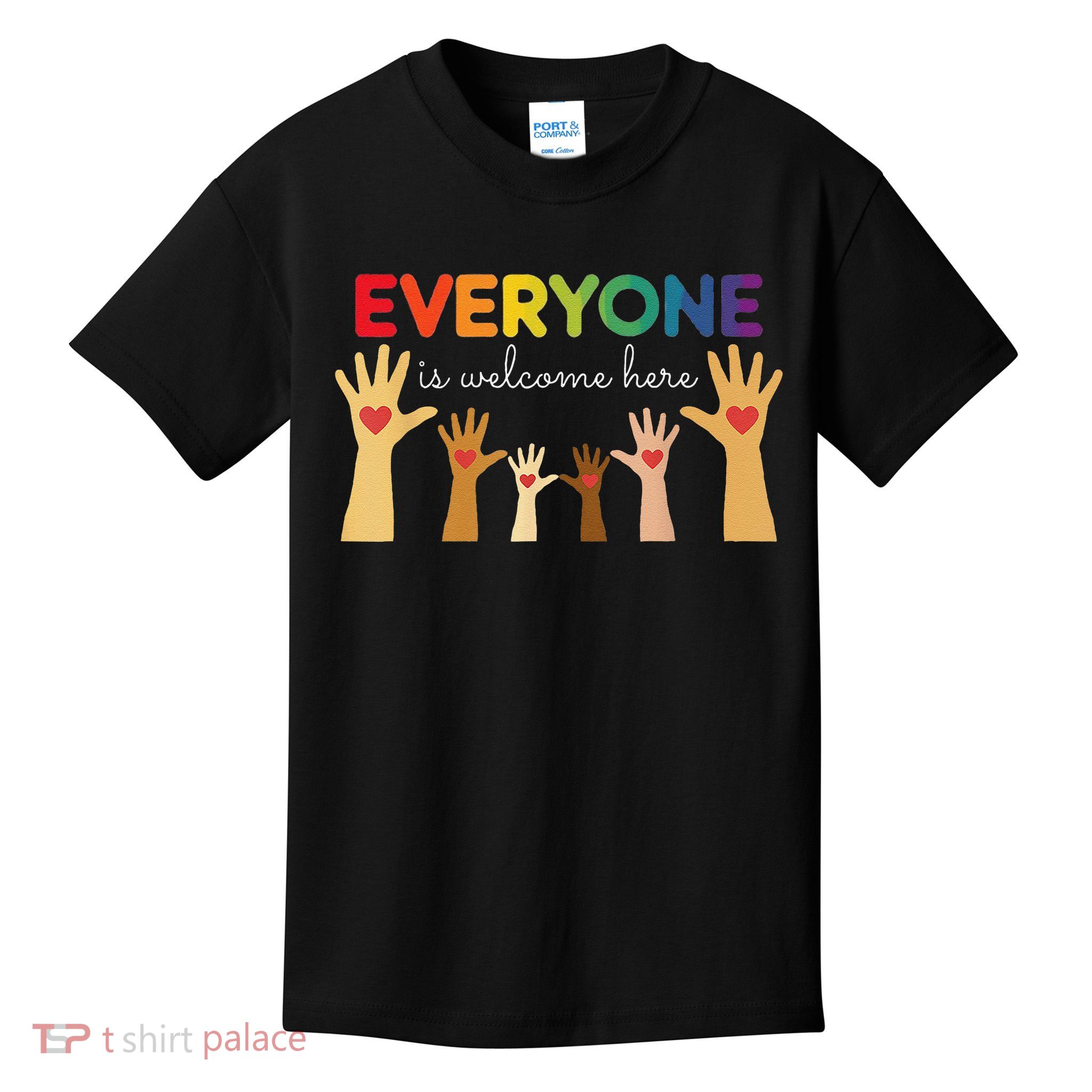 Everyone Is Welcome Here Idaho Teacher Kids T-Shirt