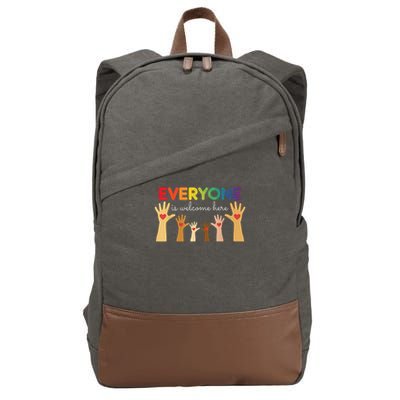 Everyone Is Welcome Here Idaho Teacher Cotton Canvas Backpack