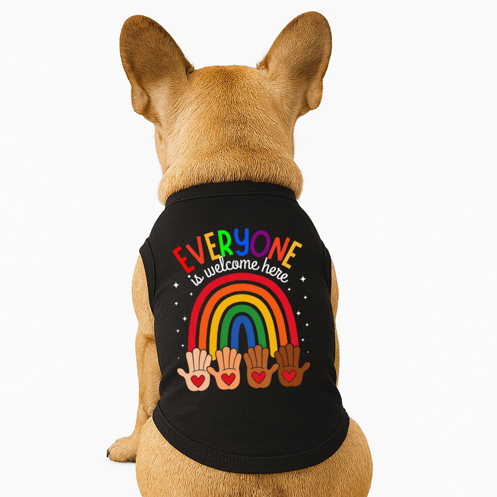 Everyone Is Welcome Here Idaho Teacher Inclusion Equality Doggie Tank