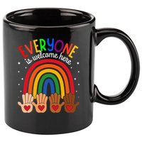 Everyone Is Welcome Here Idaho Teacher Inclusion Equality 11oz C Handle Ceramic Mug