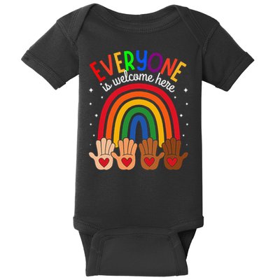 Everyone Is Welcome Here Idaho Teacher Inclusion Equality Baby Bodysuit