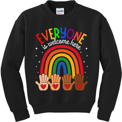 Everyone Is Welcome Here Idaho Teacher Inclusion Equality Kids Sweatshirt