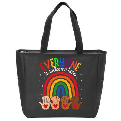 Everyone Is Welcome Here Idaho Teacher Inclusion Equality Zip Tote Bag