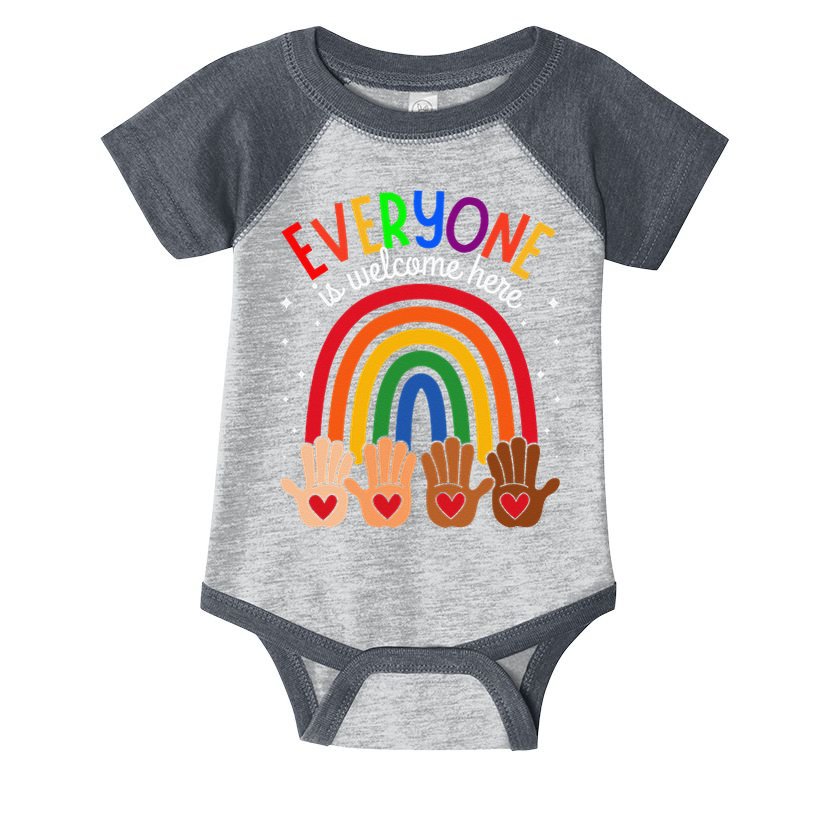 Everyone Is Welcome Here Idaho Teacher Inclusion Equality Infant Baby Jersey Bodysuit