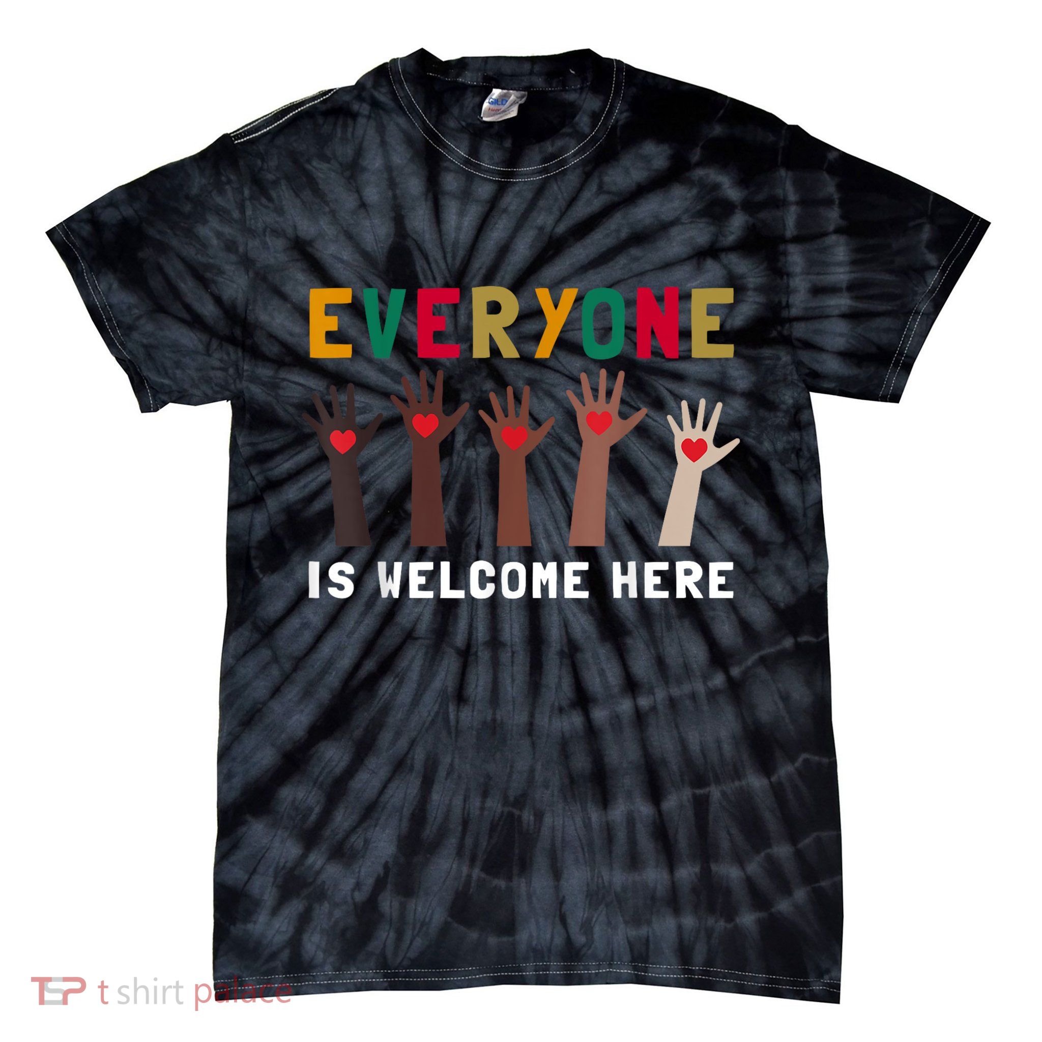 Everyone Is Welcome Here Idaho Teacher (2) Tie-Dye T-Shirt