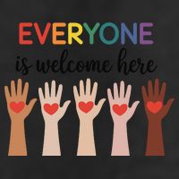 Everyone Is Welcome Here Idaho Teacher 7 Panel Mesh Trucker Snapback Hat