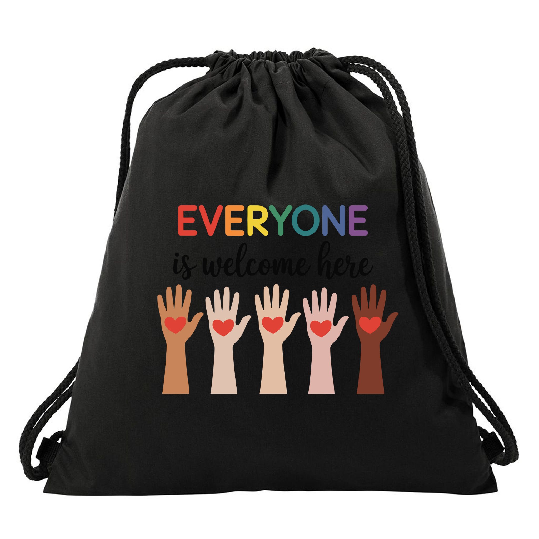 Everyone Is Welcome Here Idaho Teacher Drawstring Bag