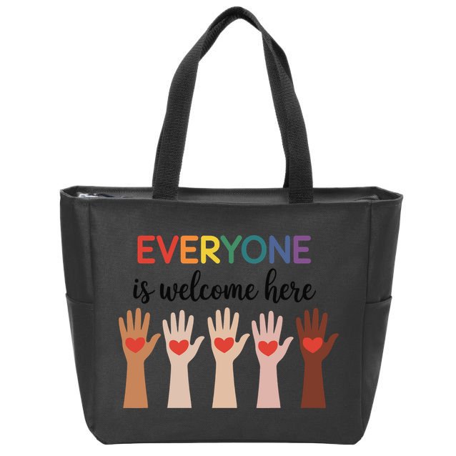 Everyone Is Welcome Here Idaho Teacher Zip Tote Bag
