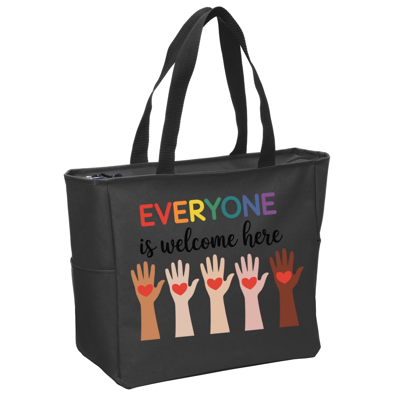 Everyone Is Welcome Here Idaho Teacher Zip Tote Bag