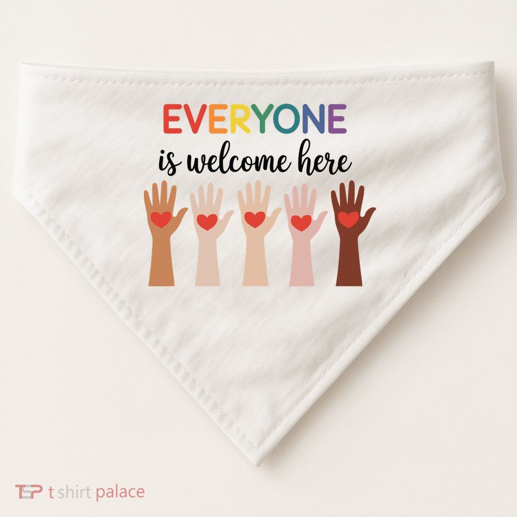 Everyone Is Welcome Here Idaho Teacher USA-Made Doggie Bandana