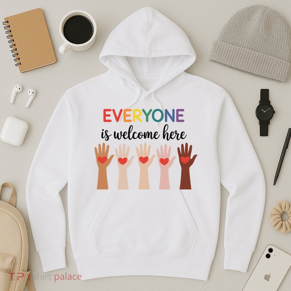 Everyone Is Welcome Here Idaho Teacher Hoodie