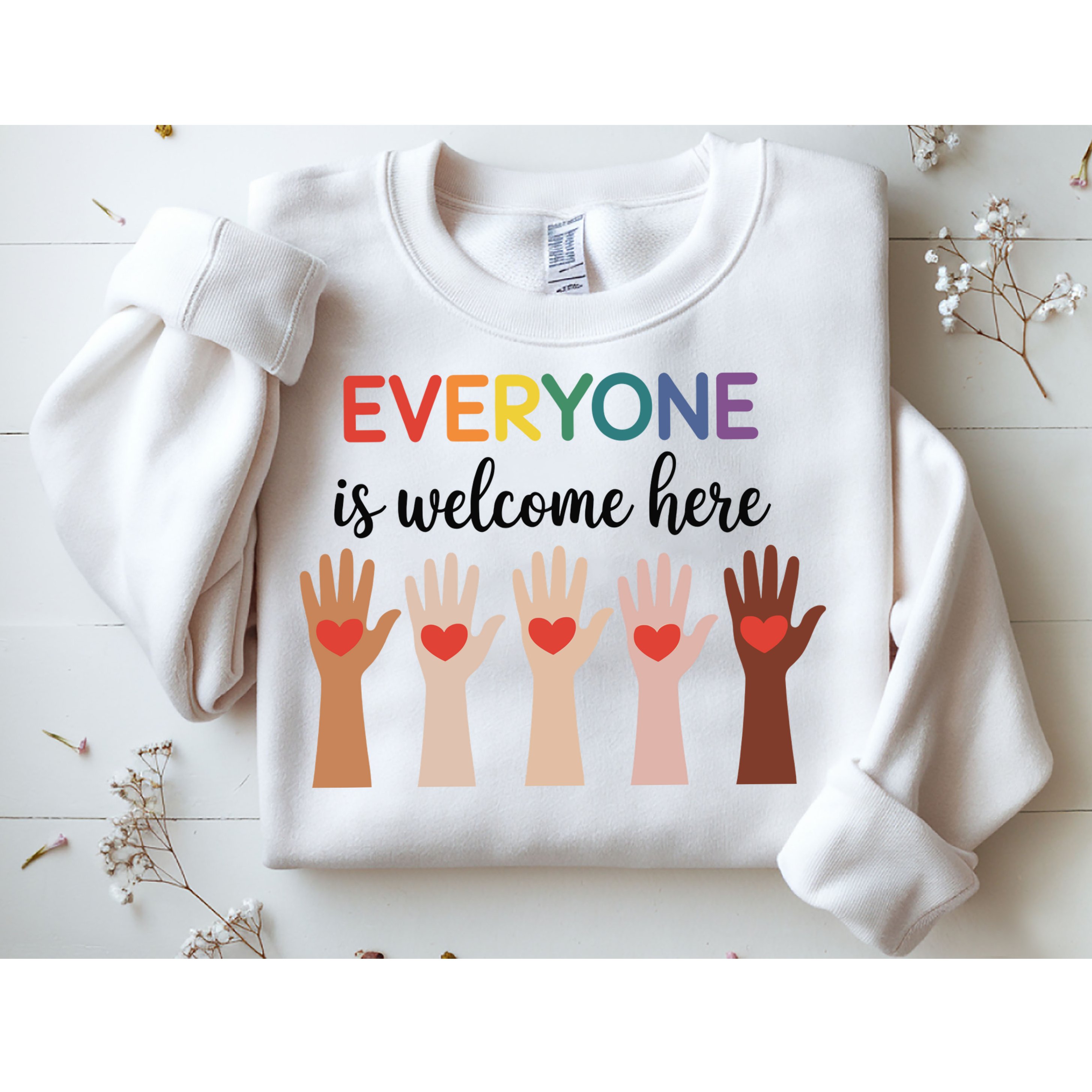 Everyone Is Welcome Here Idaho Teacher Sweatshirt