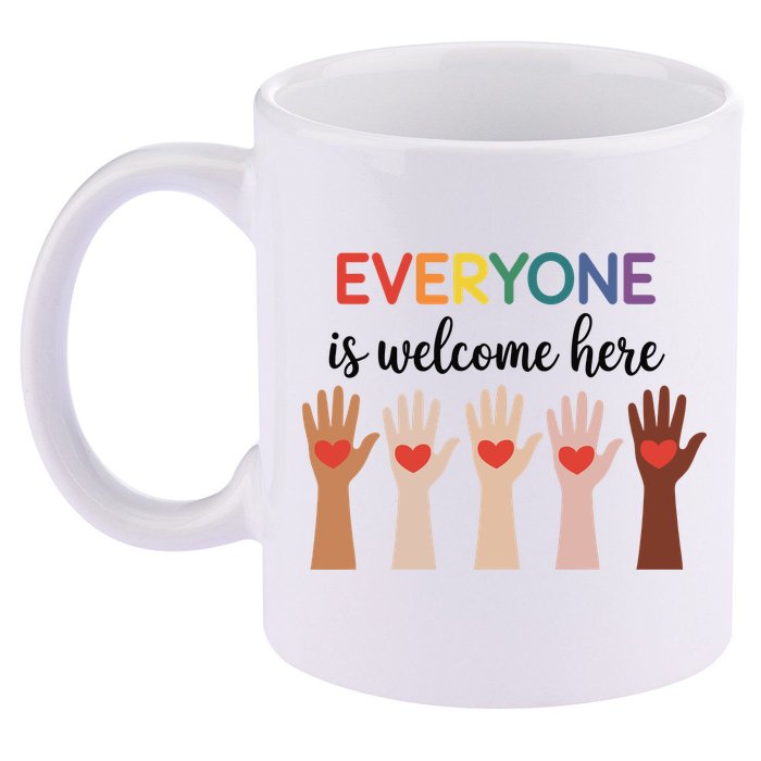 Everyone Is Welcome Here Idaho Teacher 11oz C Handle Ceramic Mug
