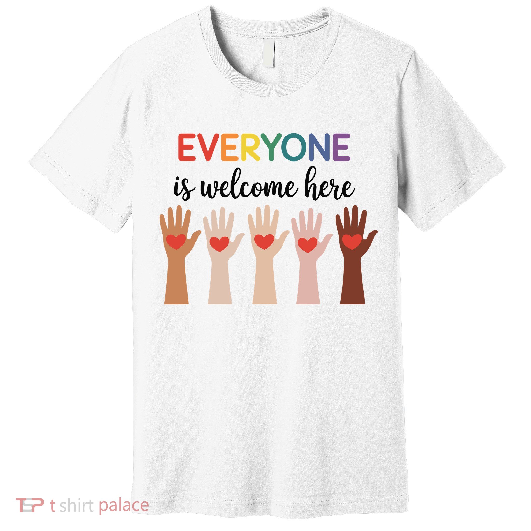 Everyone Is Welcome Here Idaho Teacher Premium T-Shirt