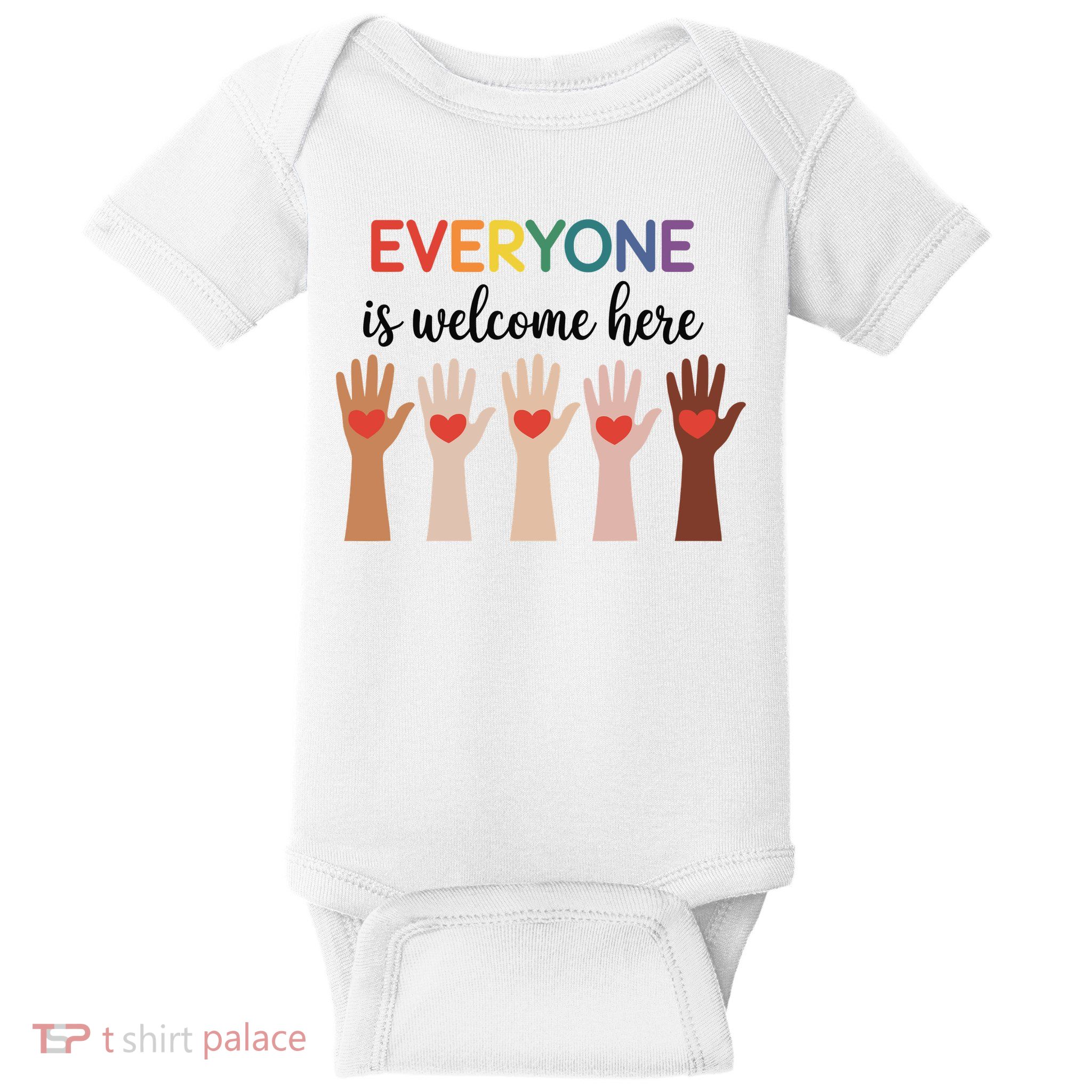 Everyone Is Welcome Here Idaho Teacher Baby Bodysuit