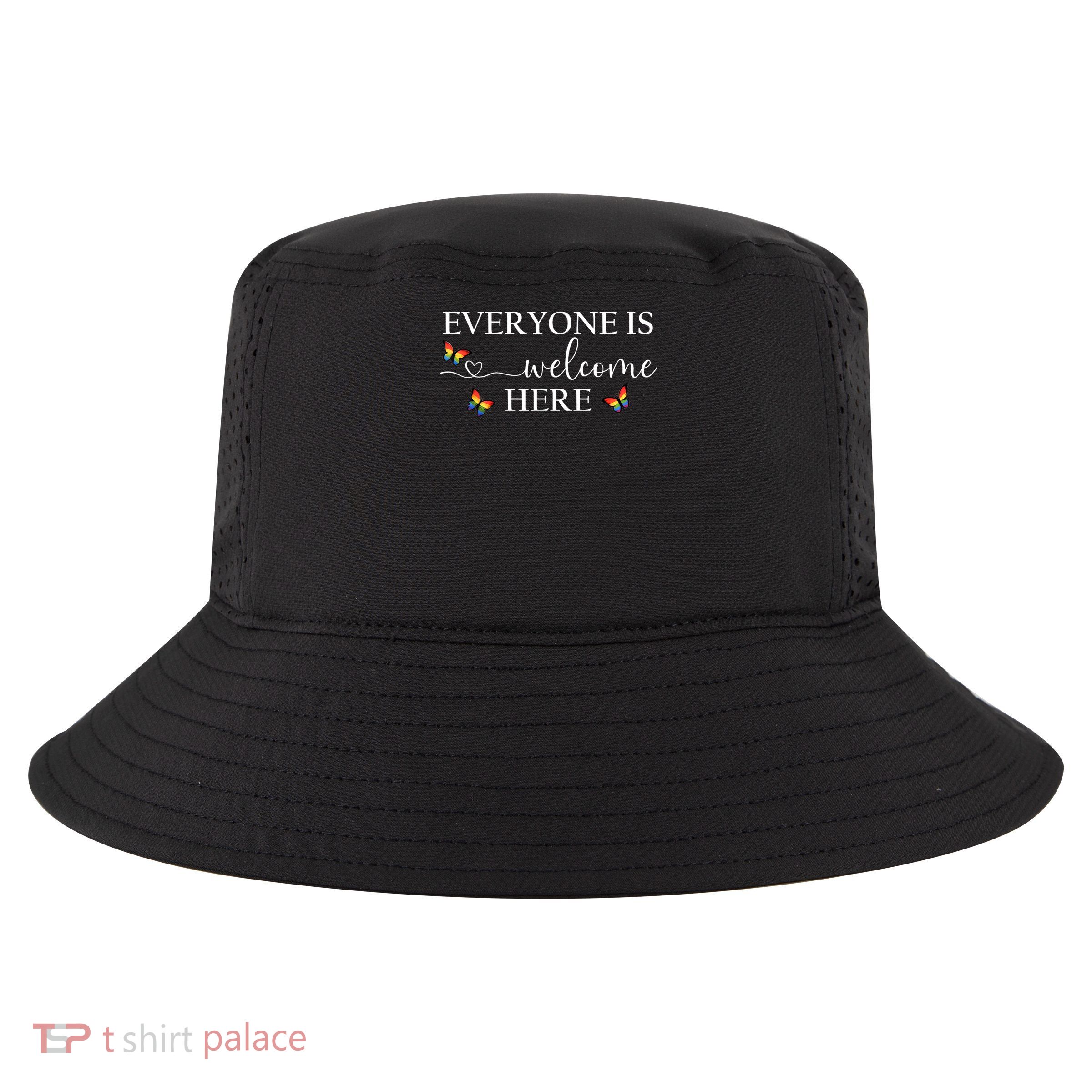 Everyone is Welcome Shirt,Gay Pride Everyone Is Welcome Here Cool Comfort Performance Bucket Hat