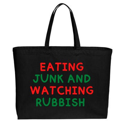 Eating Junk And Watching Rubbish Cotton Canvas Jumbo Tote