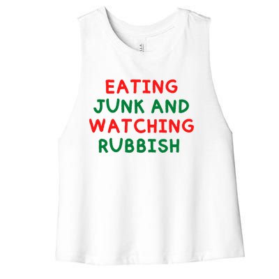 Eating Junk And Watching Rubbish Women's Racerback Cropped Tank