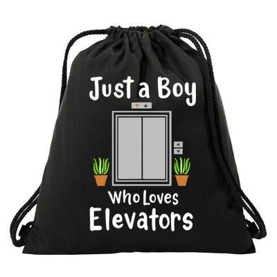 Elevator Just A Boy Who Loves Elevators Drawstring Bag