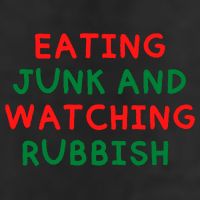 Eating Junk And Watching Rubbish Funny Christmas 7 Panel Mesh Trucker Snapback Hat