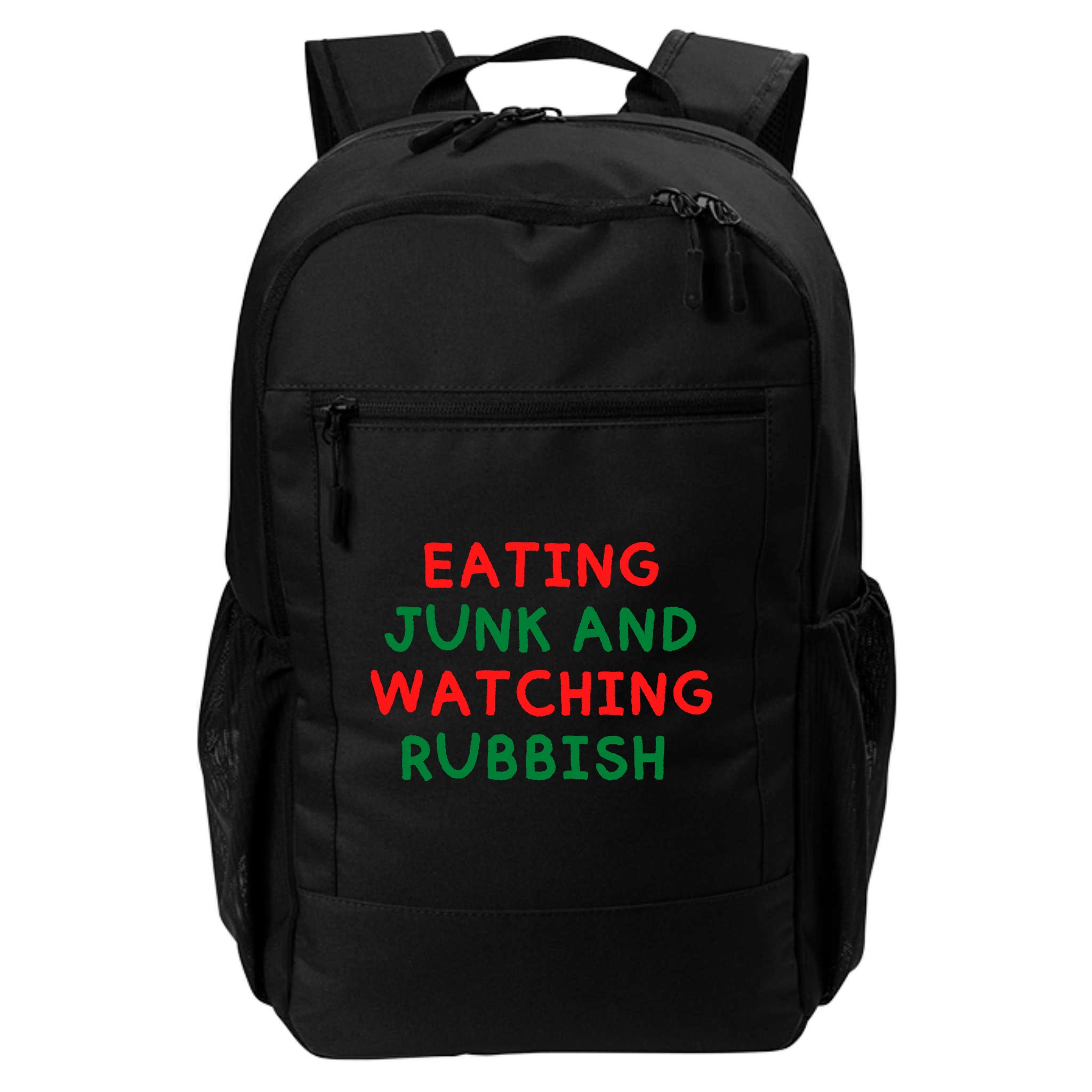 Eating Junk And Watching Rubbish Funny Christmas Backpack