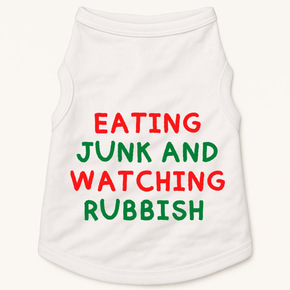Eating Junk And Watching Rubbish Funny Christmas Doggie Tank