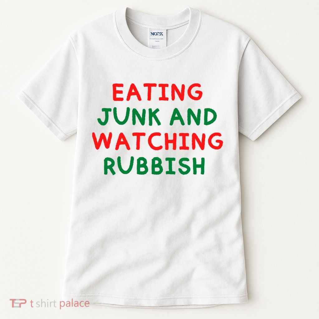 Eating Junk And Watching Rubbish Funny Christmas Tall T-Shirt