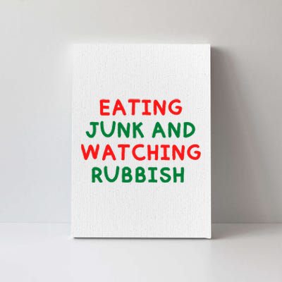 Eating Junk And Watching Rubbish Funny Christmas Canvas