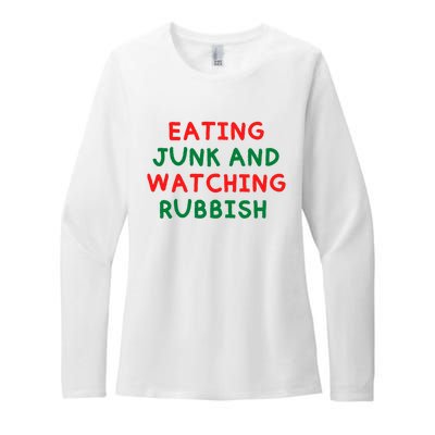 Eating Junk And Watching Rubbish Funny Christmas Womens CVC Long Sleeve Shirt