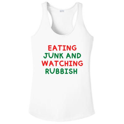 Eating Junk And Watching Rubbish Funny Christmas Ladies PosiCharge Competitor Racerback Tank