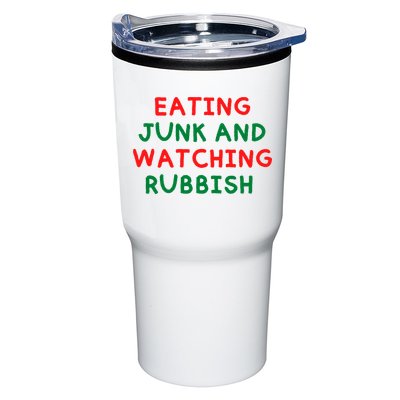 Eating Junk And Watching Rubbish Funny Christmas Tumbler