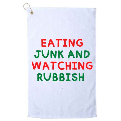 Eating Junk And Watching Rubbish Funny Christmas Golf Towel
