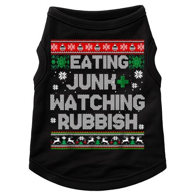 Eating Junk And Watching Rubbish Ugly Christmas Sweaters Doggie Tank