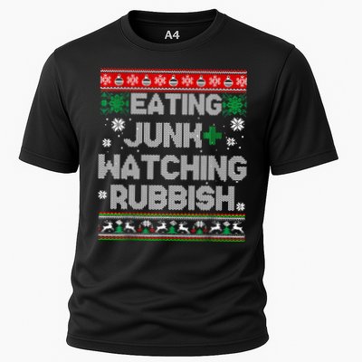 Eating Junk And Watching Rubbish Ugly Christmas Sweaters Performance Shirt
