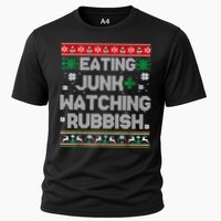 Eating Junk And Watching Rubbish Ugly Christmas Sweaters Cooling Performance Crew T-Shirt