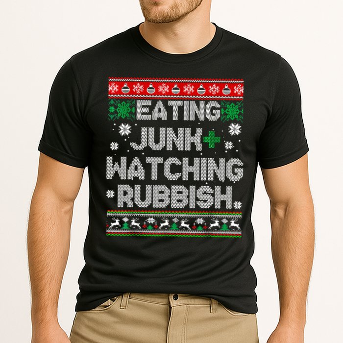 Eating Junk And Watching Rubbish Ugly Christmas Sweaters Cooling Performance Crew T-Shirt