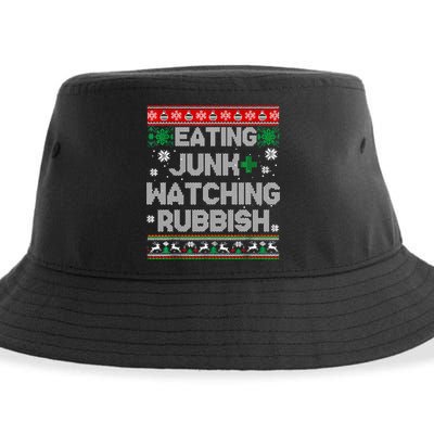 Eating Junk And Watching Rubbish Ugly Christmas Sweaters Sustainable Bucket Hat