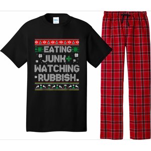 Eating Junk And Watching Rubbish Ugly Christmas Sweaters Pajama Set