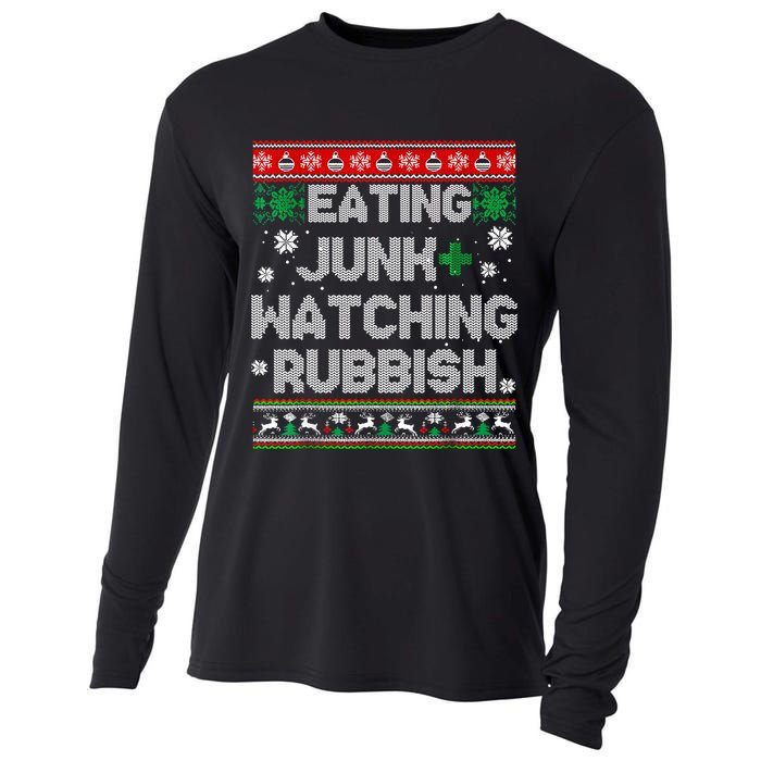 Eating Junk And Watching Rubbish Ugly Christmas Sweaters Cooling Performance Long Sleeve Crew