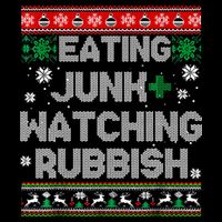 Eating Junk And Watching Rubbish Ugly Christmas Sweaters Poster