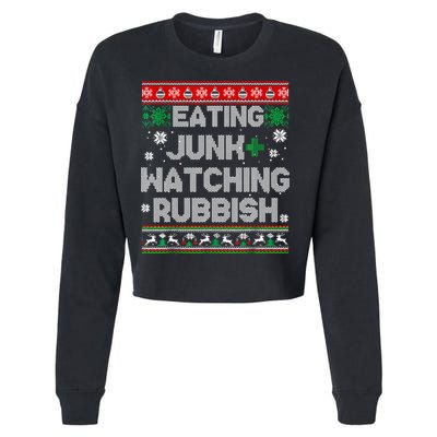 Eating Junk And Watching Rubbish Ugly Christmas Sweaters Cropped Pullover Crew