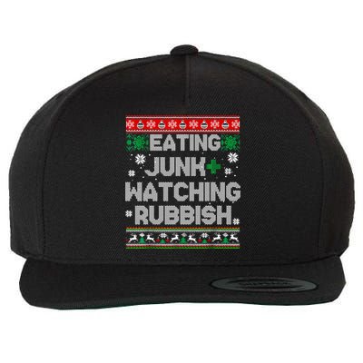 Eating Junk And Watching Rubbish Ugly Christmas Sweaters Wool Snapback Cap