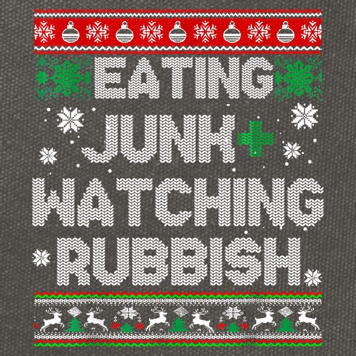Eating Junk And Watching Rubbish Ugly Christmas Sweaters Cotton Canvas Backpack