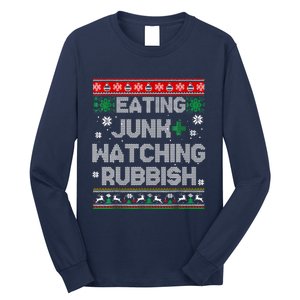 Eating Junk And Watching Rubbish Ugly Christmas Sweaters Long Sleeve Shirt