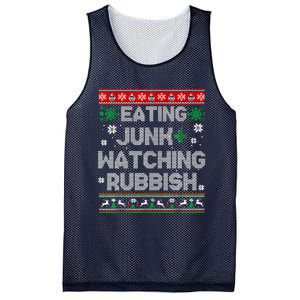 Eating Junk And Watching Rubbish Ugly Christmas Sweaters Mesh Reversible Basketball Jersey Tank