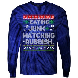 Eating Junk And Watching Rubbish Ugly Christmas Sweaters Tie-Dye Long Sleeve Shirt