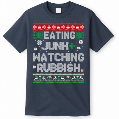 Eating Junk And Watching Rubbish Ugly Christmas Sweaters T-Shirt