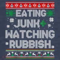 Eating Junk And Watching Rubbish Ugly Christmas Sweaters Pom Pom 12in Knit Beanie