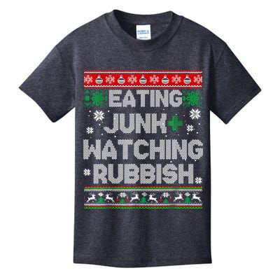 Eating Junk And Watching Rubbish Ugly Christmas Sweaters Kids T-Shirt